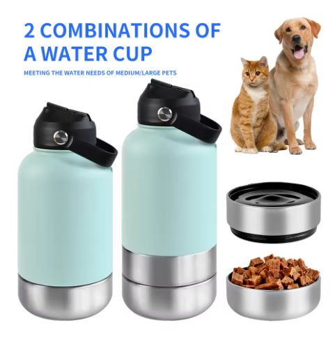Pet Waterbottle & Food Dispenser 2-in-1