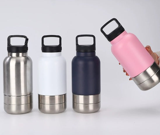 Pet Waterbottle & Food Dispenser 2-in-1